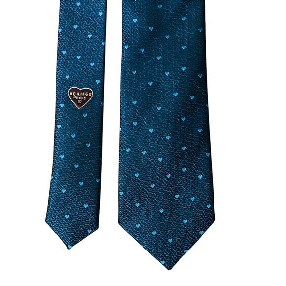 Hermes Darling Tie Made in France 100% Silk 7589003T - Picture 1 of 9